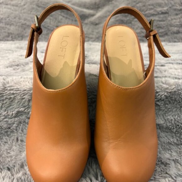 LOFT Slingback Leather Clogs - Size 9 - Picture 4 of 6